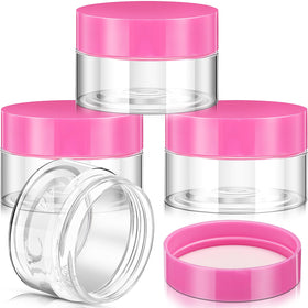 Contenants ronds en plastique Patelai 4 pièces avec couvercles roses