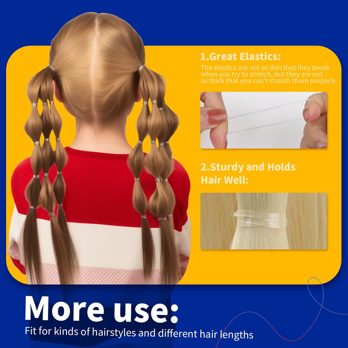 Conteneur des élastiques à cheveux Teenitor ouvert
