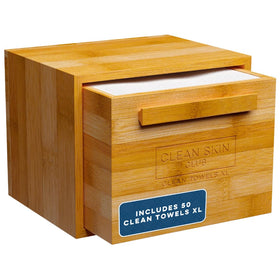Conteneur en bambou Luxe CLEAN SKIN CLUB avec tiroir et serviettes XL