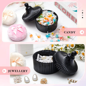 Conteneur en cristal Tioncy ouvert avec puffs à l'intérieur