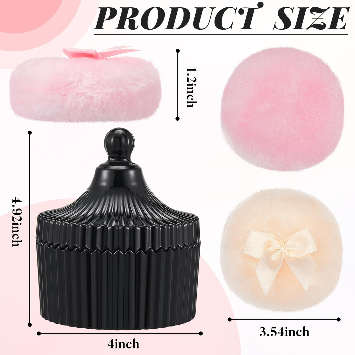 Conteneur en verre noir pour puffs Tioncy vu de face