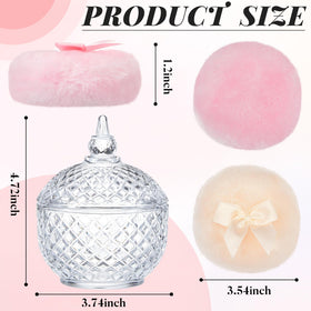 Conteneur en verre Tioncy avec deux poudres à maquillage