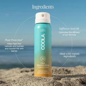 COOLA Crème Solaire Bio Spray sur peau avec effet léger