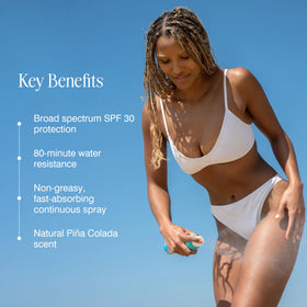 COOLA Spray Solaire Bio SPF 30, vue arrière de l'emballage