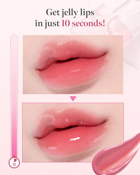 CORALHAZE Glow Lock Jelly Tint 106 Chewy dans une trousse de maquillage