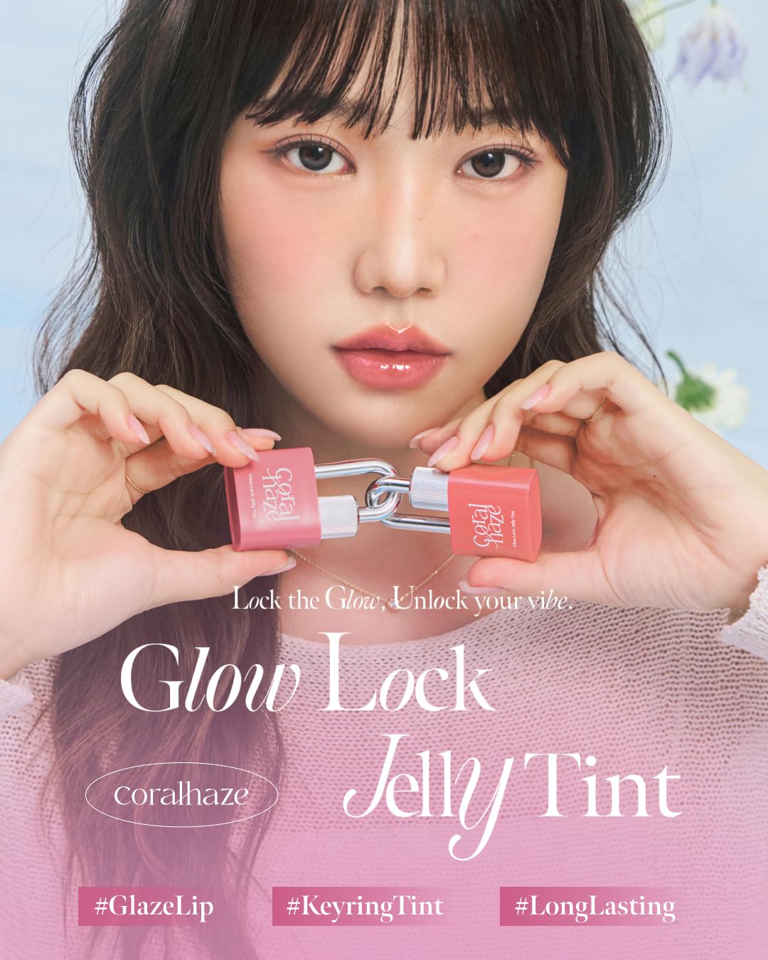 CORALHAZE Glow Lock Jelly Tint 106 Chewy en vue latérale, design unique