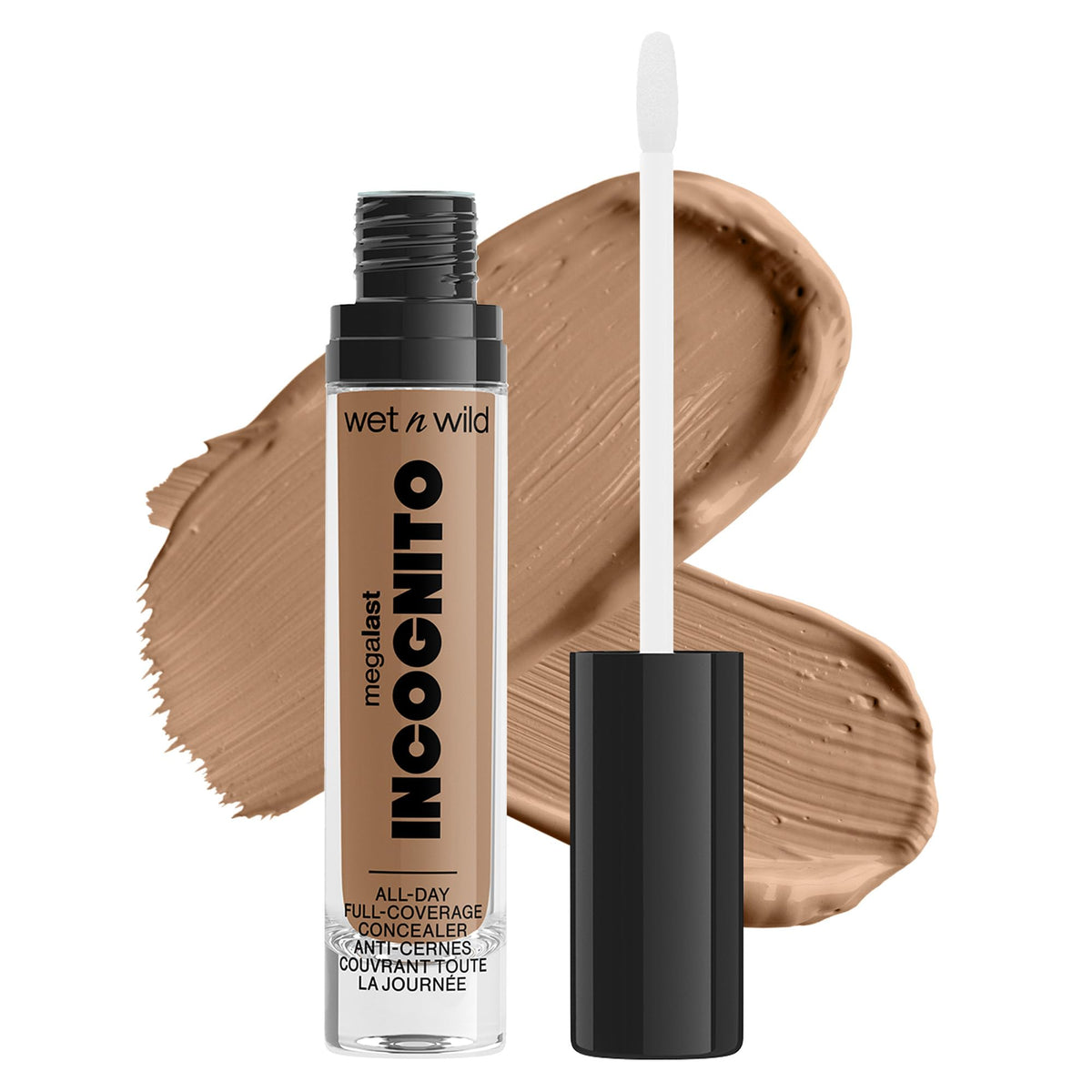Correcteur liquide mat wet n wild Mega Last Incognito avant avec applicateur