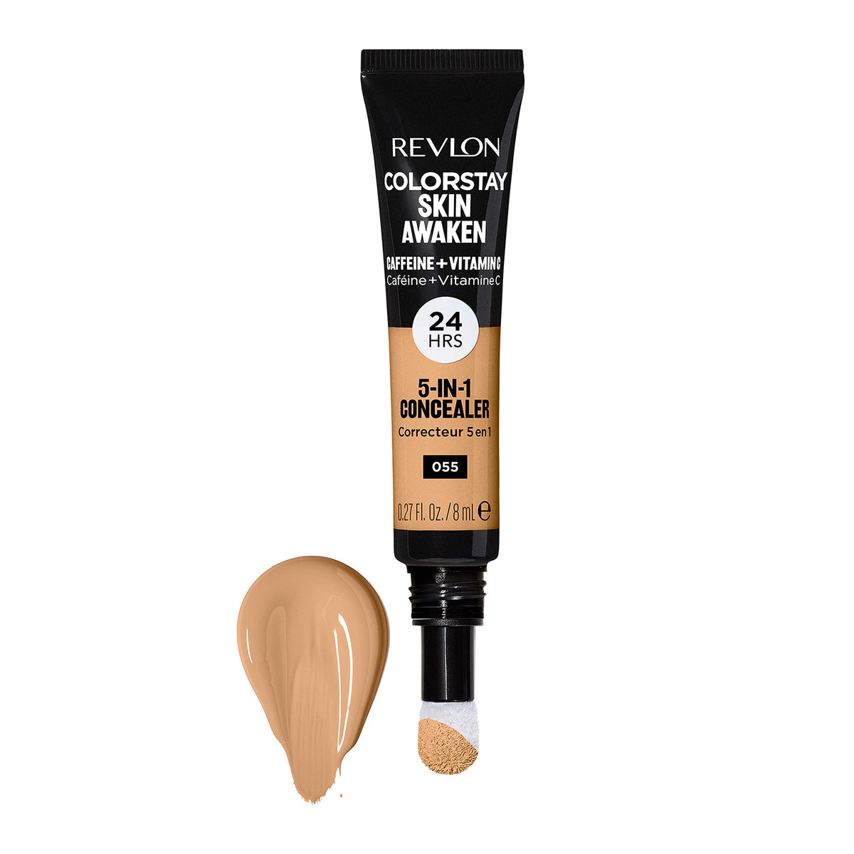 Correcteur REVLON Skin Awaken 055 Latte sur un fond blanc
