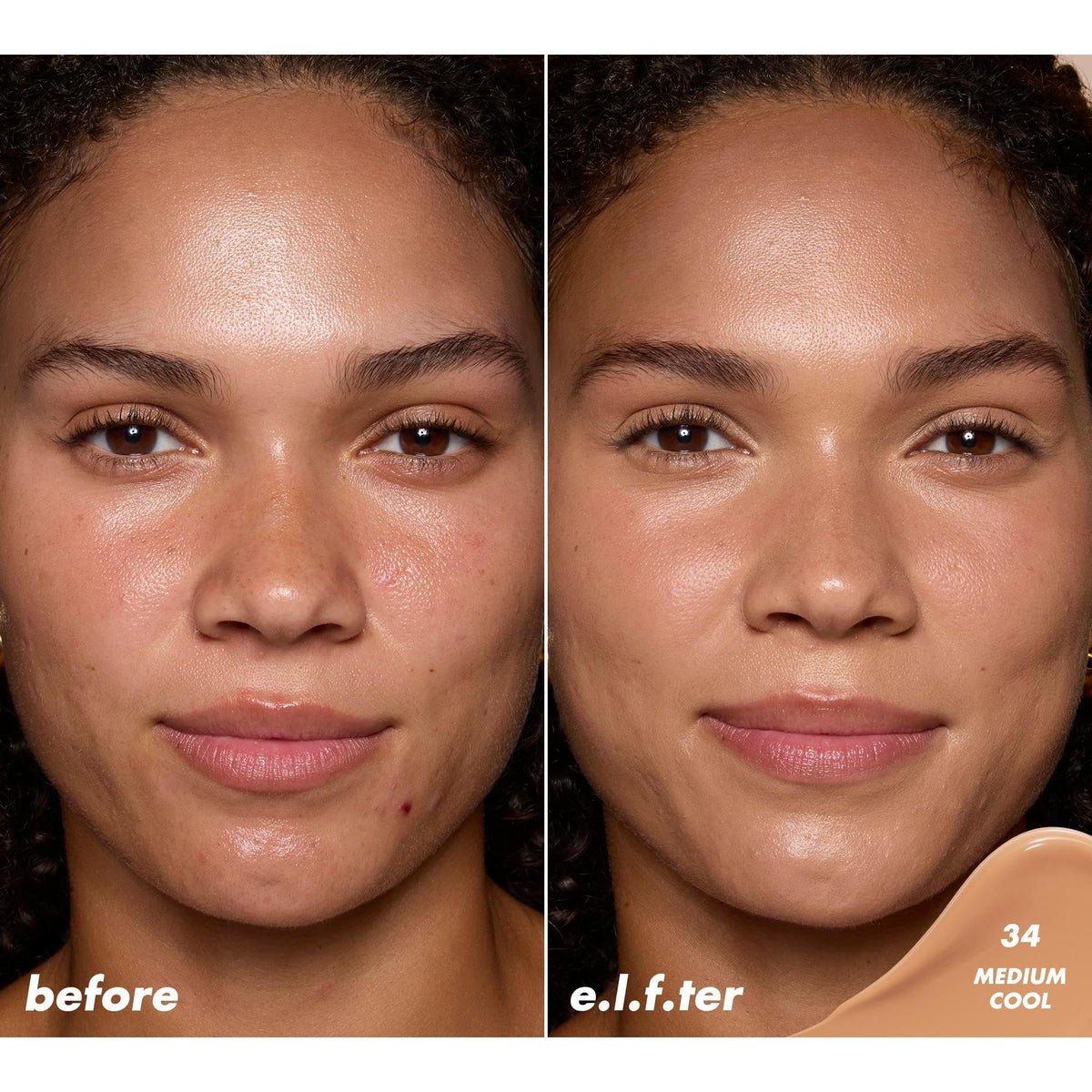 Correcteur satinée e.l.f. Soft Glam 50g sur un fond blanc