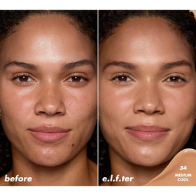 Correcteur satinée e.l.f. Soft Glam 50g sur un fond blanc