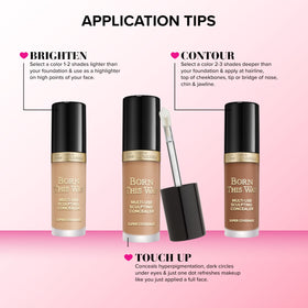 Correcteur Too Faced Born This Way utilisé sur un visage