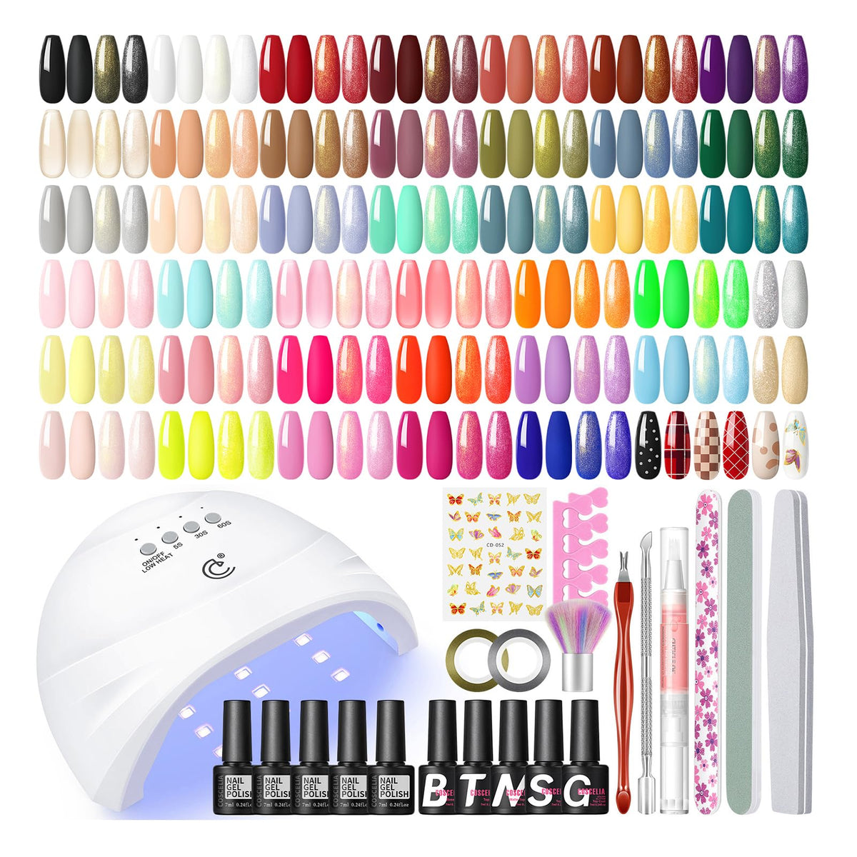 COSCELIA Kit de Vernis à Ongles Gel 40 Couleurs avec Lampe UV vue de face