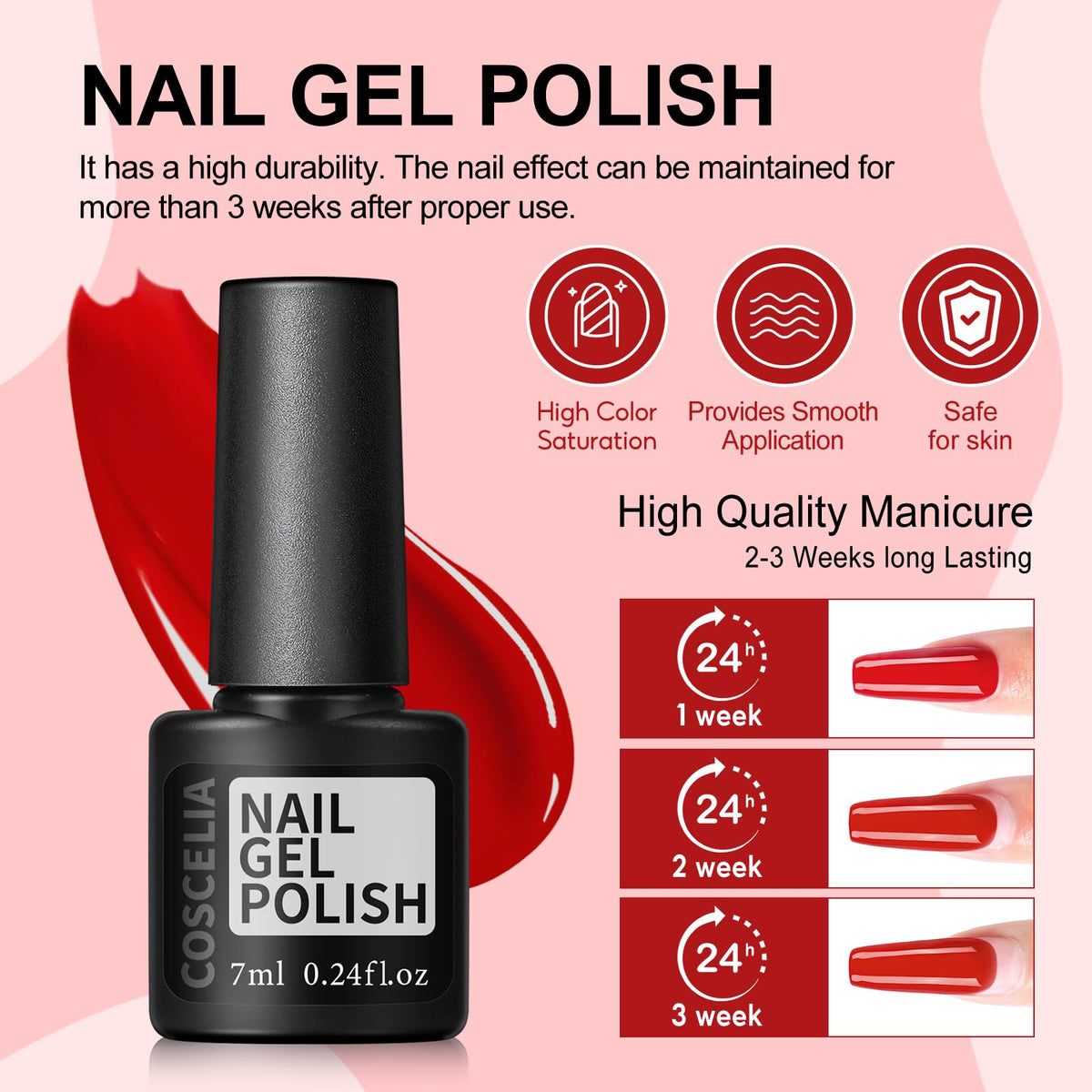 COSCELIA Kit de Vernis à Ongles Gel avec vernis de différentes couleurs