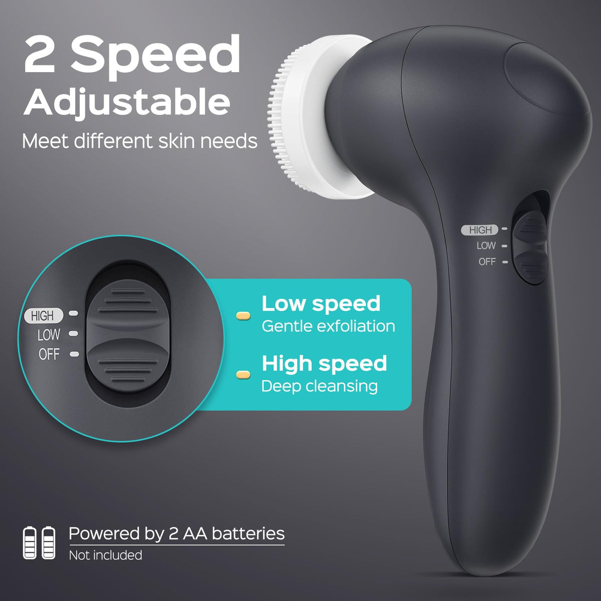COSLUS Brosse de Nettoyage Visage 2-en-1 avec Rotation