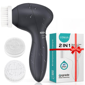 COSLUS Brosse de Nettoyage Visage 2-en-1 vue avant avec rotation