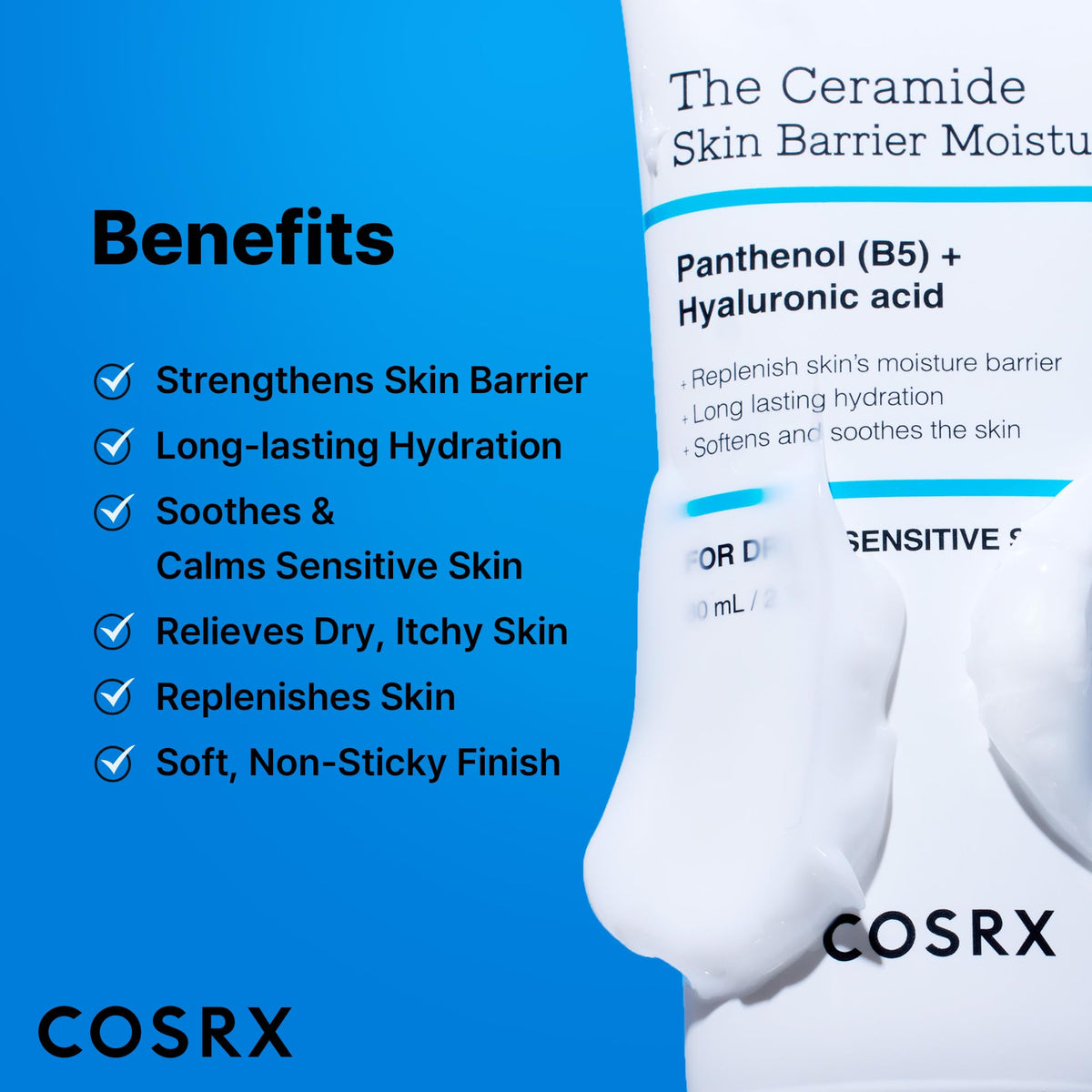 COSRX Crème Hydratante 7X Céramide avec ingrédients clés