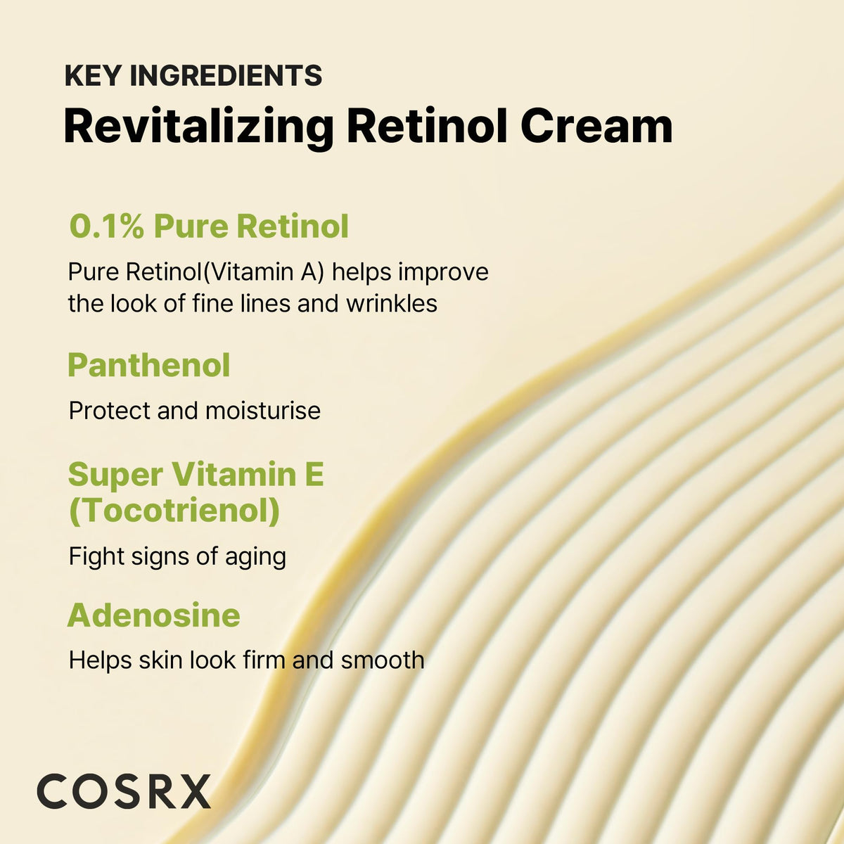 COSRX Crème Retinol 0,1% 40g avec texture