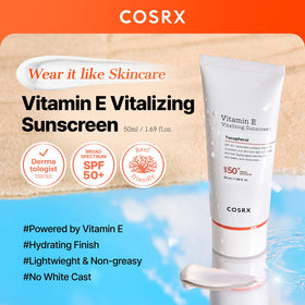 COSRX Crème Solaire Vitamine E application sur peau