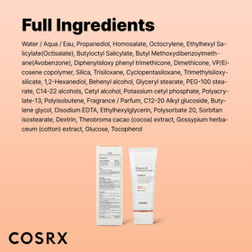 COSRX Crème Solaire Vitamine E packaging arrière