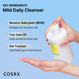 COSRX Gel Nettoyant Low pH 490g utilisation sur la peau
