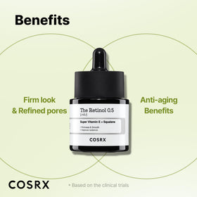 COSRX Huile de Rétinol 0,5% près d'éléments de soin de la peau