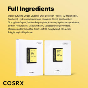 COSRX Masque en Tissu Mucine d'Escargot avant et après utilisation