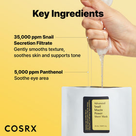 COSRX Masque en Tissu Mucine d'Escargot utilisation sur le visage