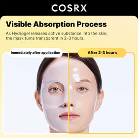 COSRX Masque Hydrogel Mucin d'Escargot application sur le visage