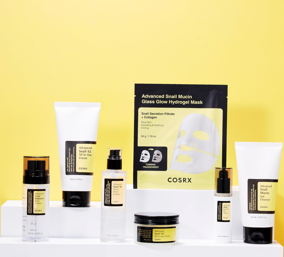 COSRX Masque Hydrogel Mucin d'Escargot avant-après