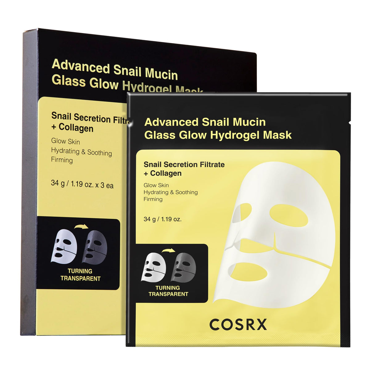 COSRX Masque Hydrogel Mucin d'Escargot vue avant