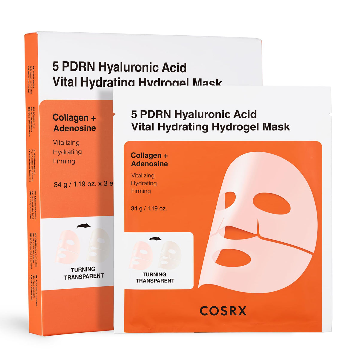 COSRX masque hydrogel PDRN vue avant avec packaging