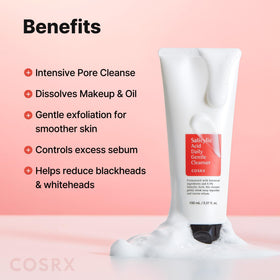 COSRX Nettoyant Doux Acide Salicylique 190g en utilisation sur le visage