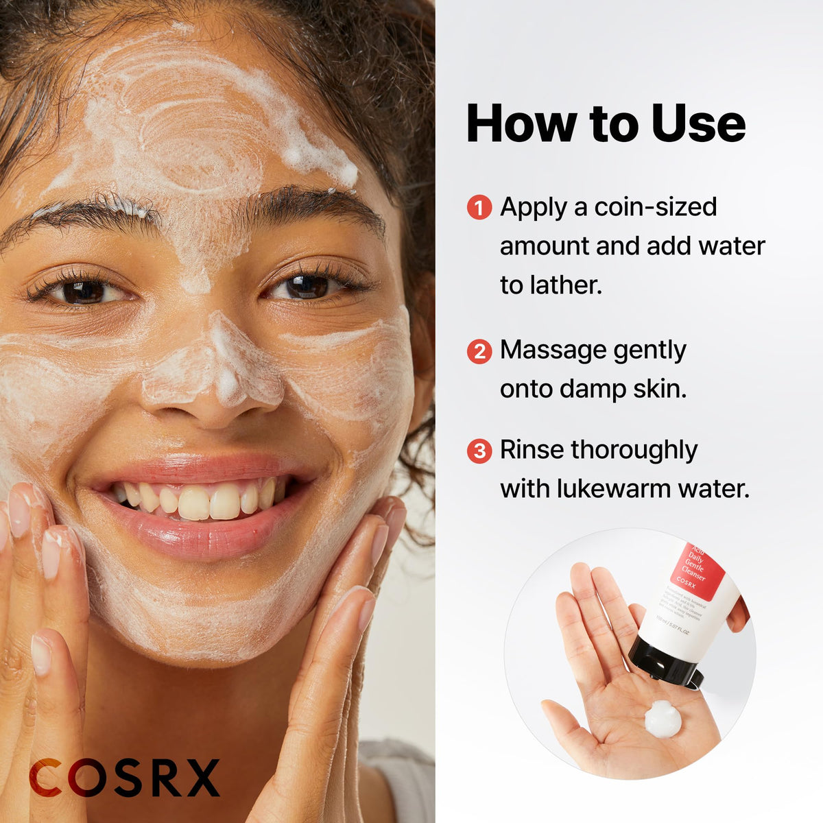 COSRX Nettoyant Doux Quotidien à l'Acide Salicylique 190g en situation