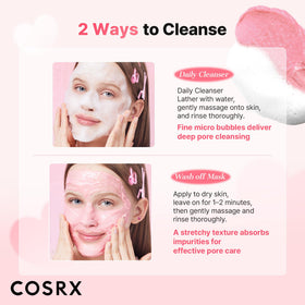 COSRX Nettoyant Pore Profond 150ml en mode masque sur le visage