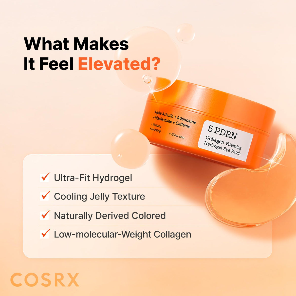 COSRX Patchs Contour des Yeux 5-PDRN présentation sur fond blanc