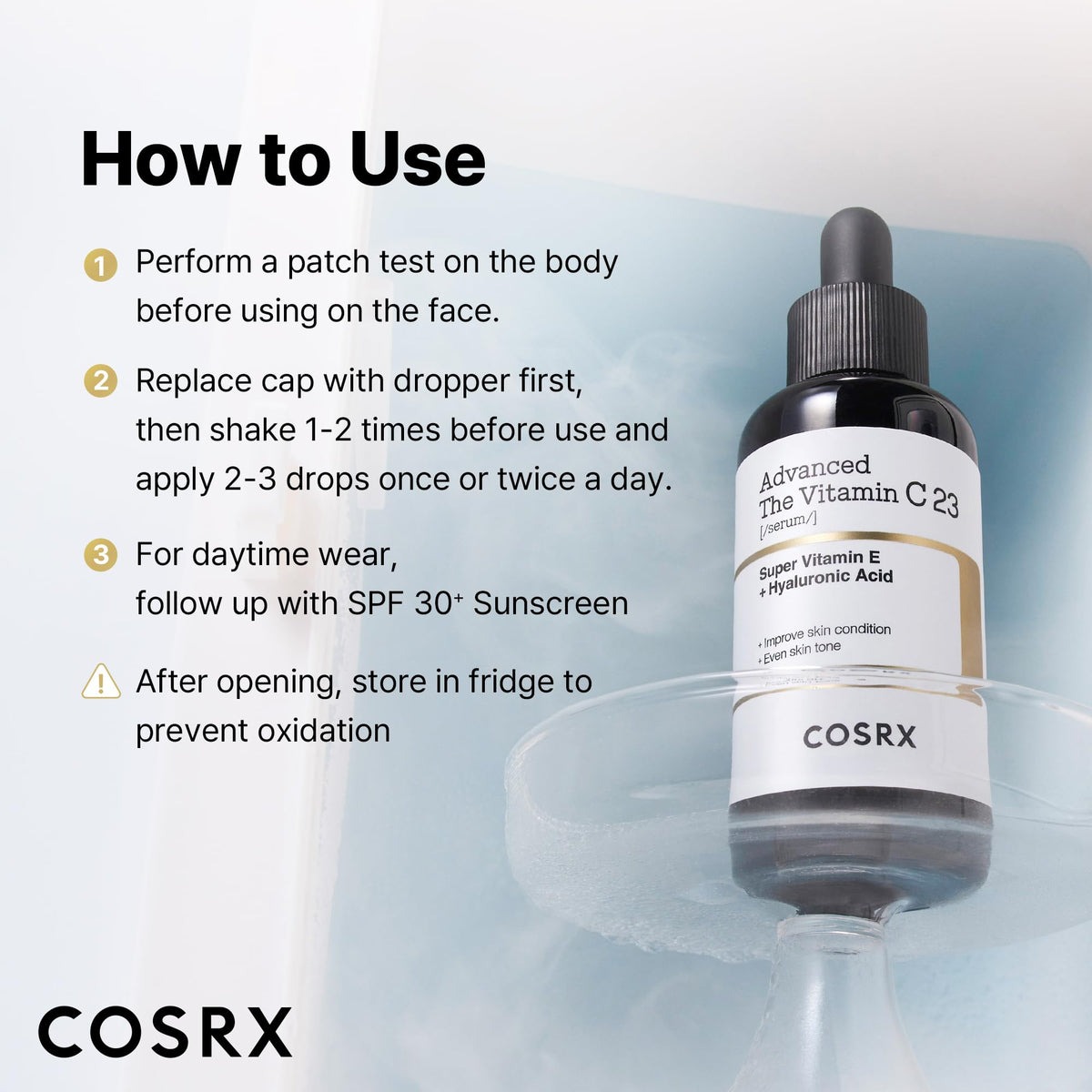 COSRX Sérum de Vitamine C Pure 23% 110g avec flacon ouvert