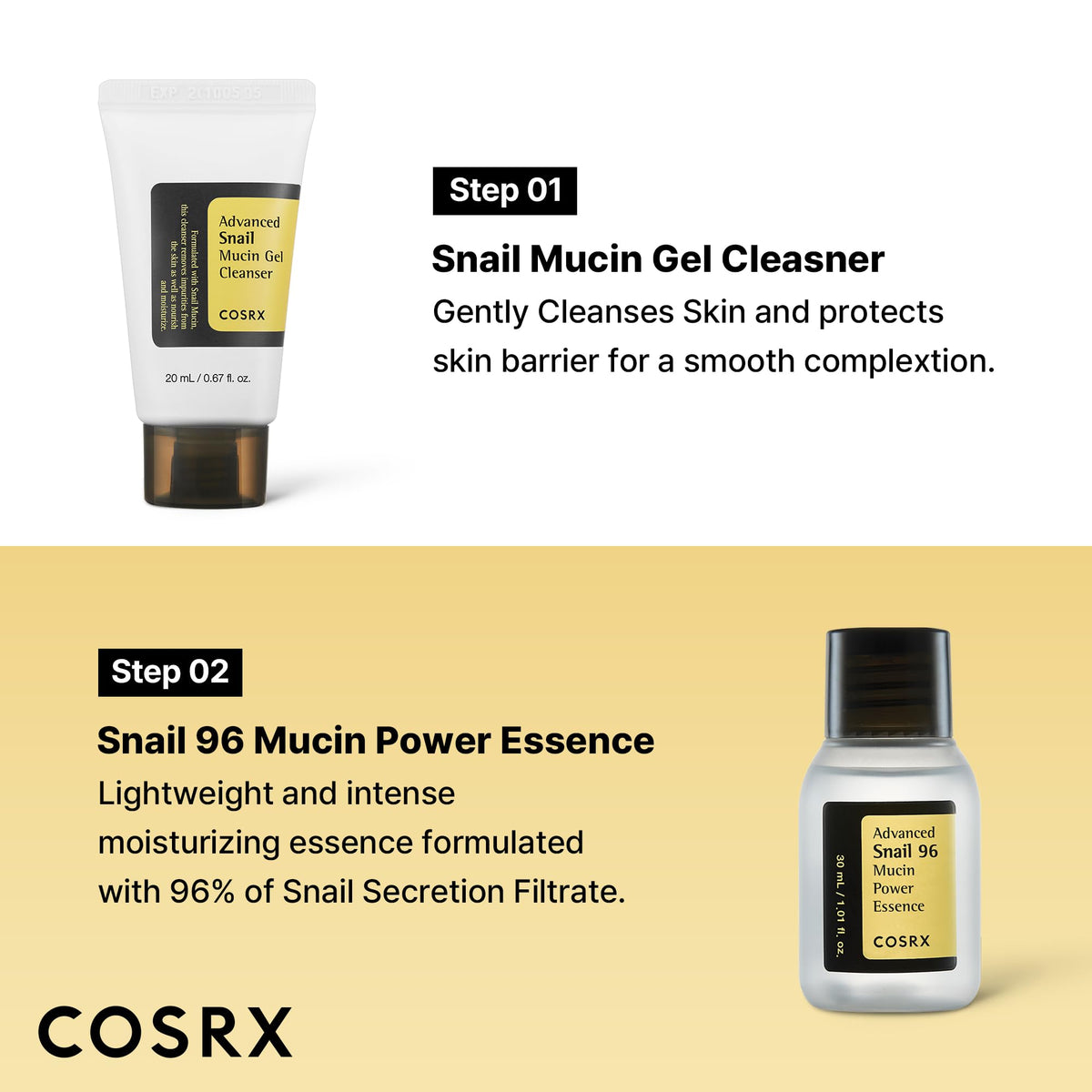 COSRX Set de Soins à la Mucine d'Escargot - Crème 92 Tout-en-Un