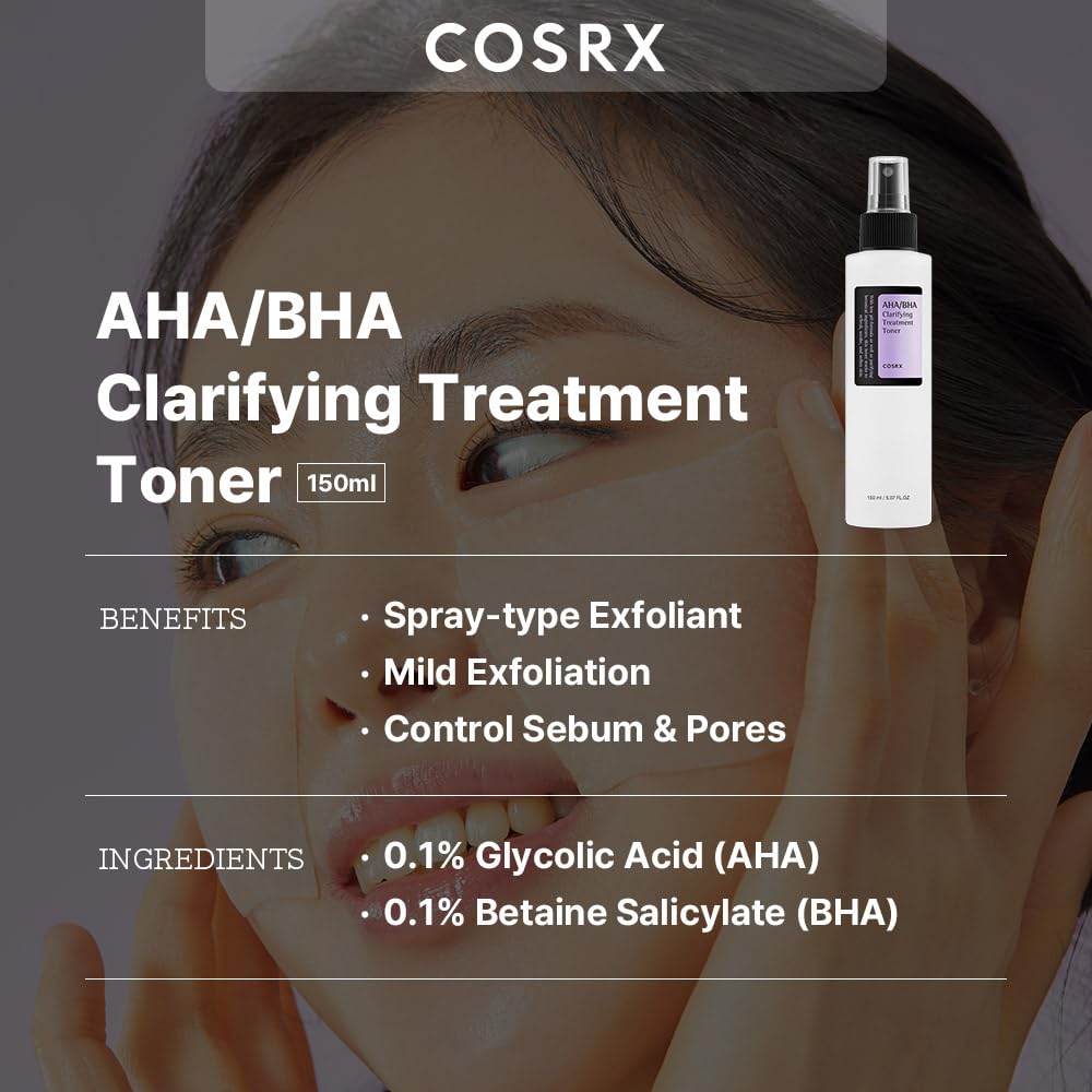 COSRX Toner AHA/BHA 150 ml avec étiquette et détails
