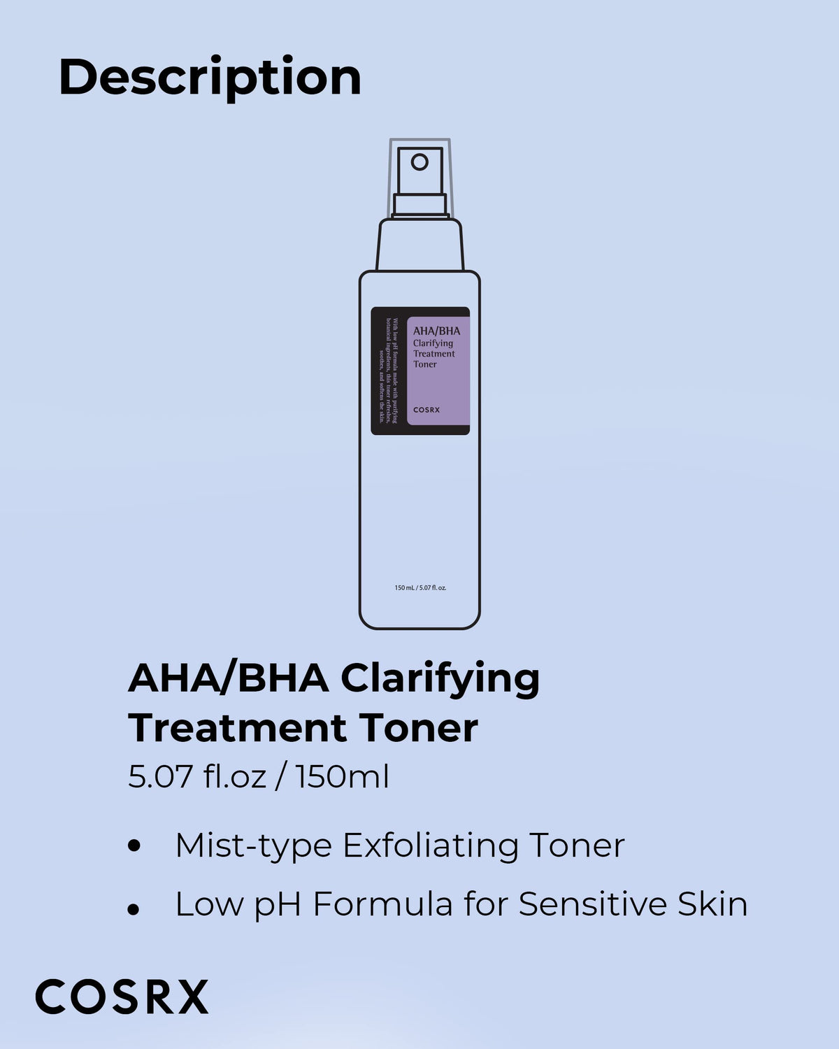 COSRX Toner AHA/BHA 150 ml en gros plan