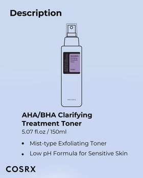 COSRX Toner AHA/BHA 150 ml en gros plan