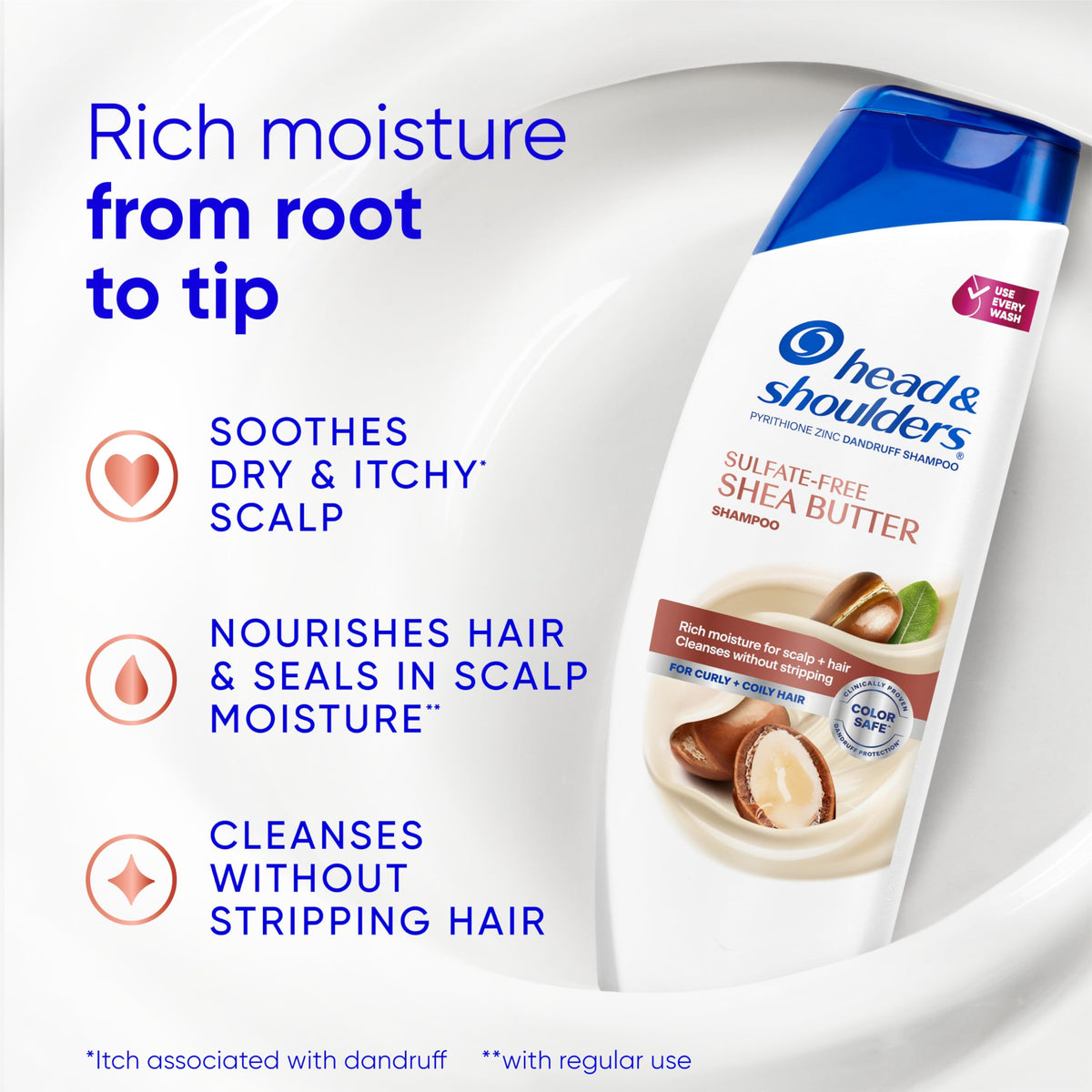 Côté du shampooing Head & Shoulders Anti-Pelliculaire Beurre de Karité 28,2oz