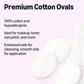 Cotons ovales Essentials, utilisation pour démaquillage