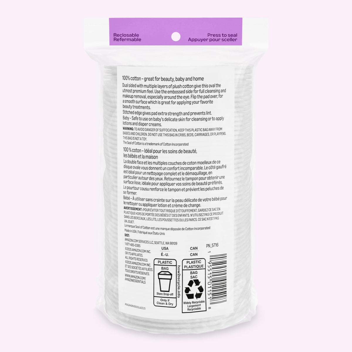 Cotons ovales Essentials, utilisation pour soins de beauté