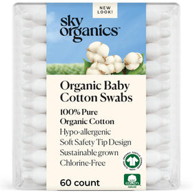 Cotons-tiges bio Sky Organics 60 unités en vue de face