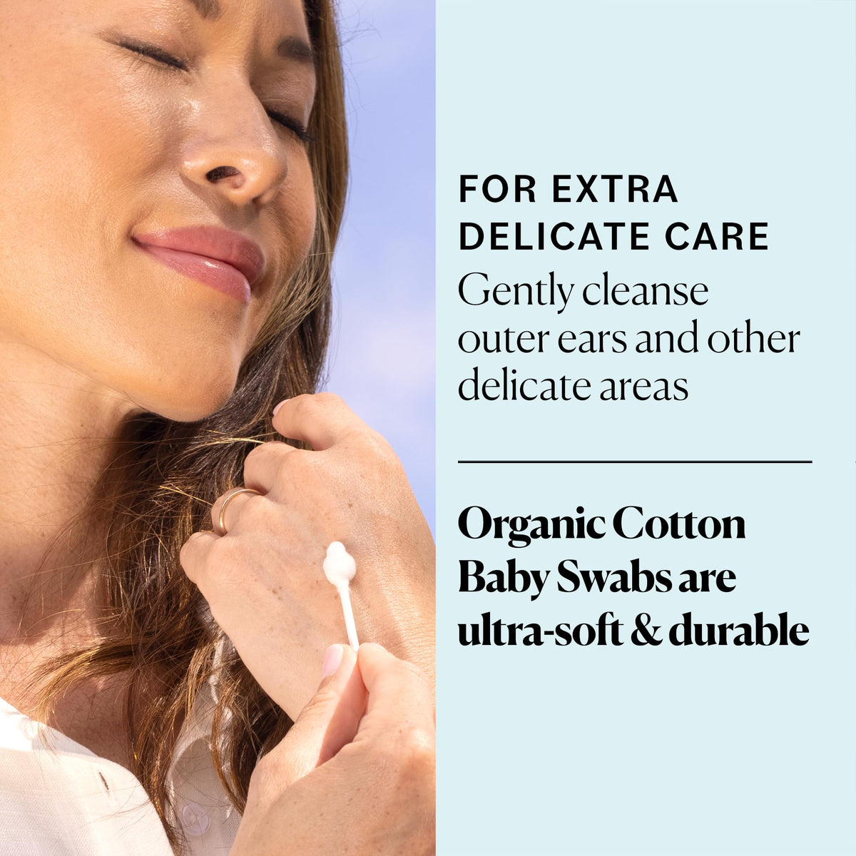 Cotons-tiges bio Sky Organics montrant la texture douce
