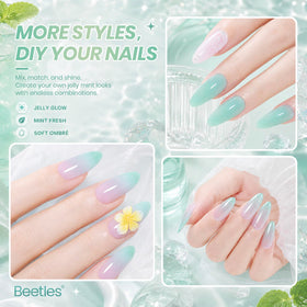 Couche de vernis Mint Mambo montrant la couleur translucide