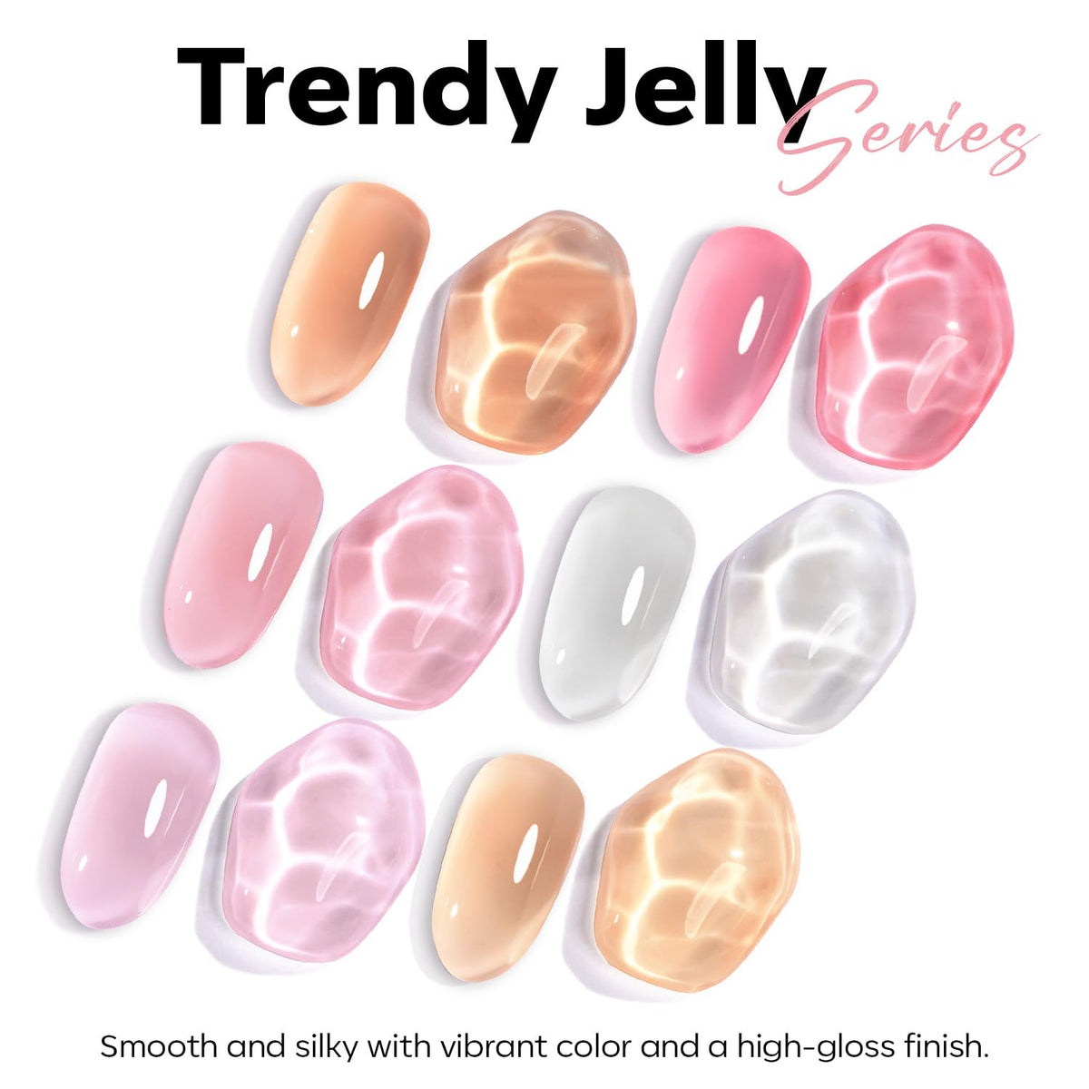 Couleur du vernis à ongles jelly rose sur une main