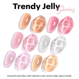 Couleur du vernis à ongles jelly rose sur une main