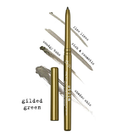 Couleur intense du gel eyeliner stila Gilded Green sur la main