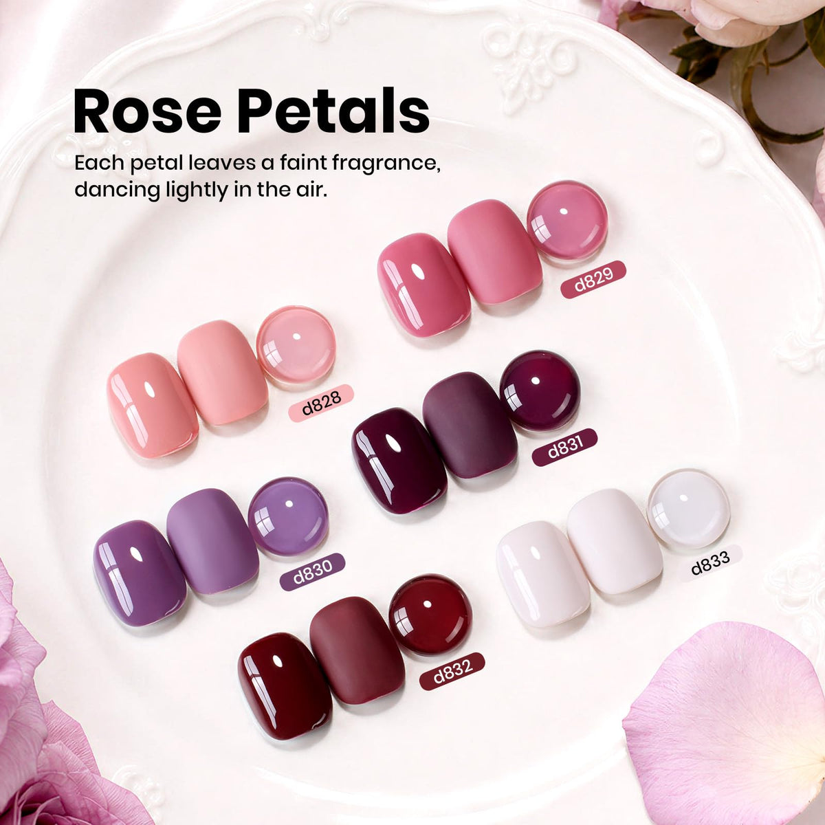 Couleurs de vernis à ongles beetles allant du lilas au prune